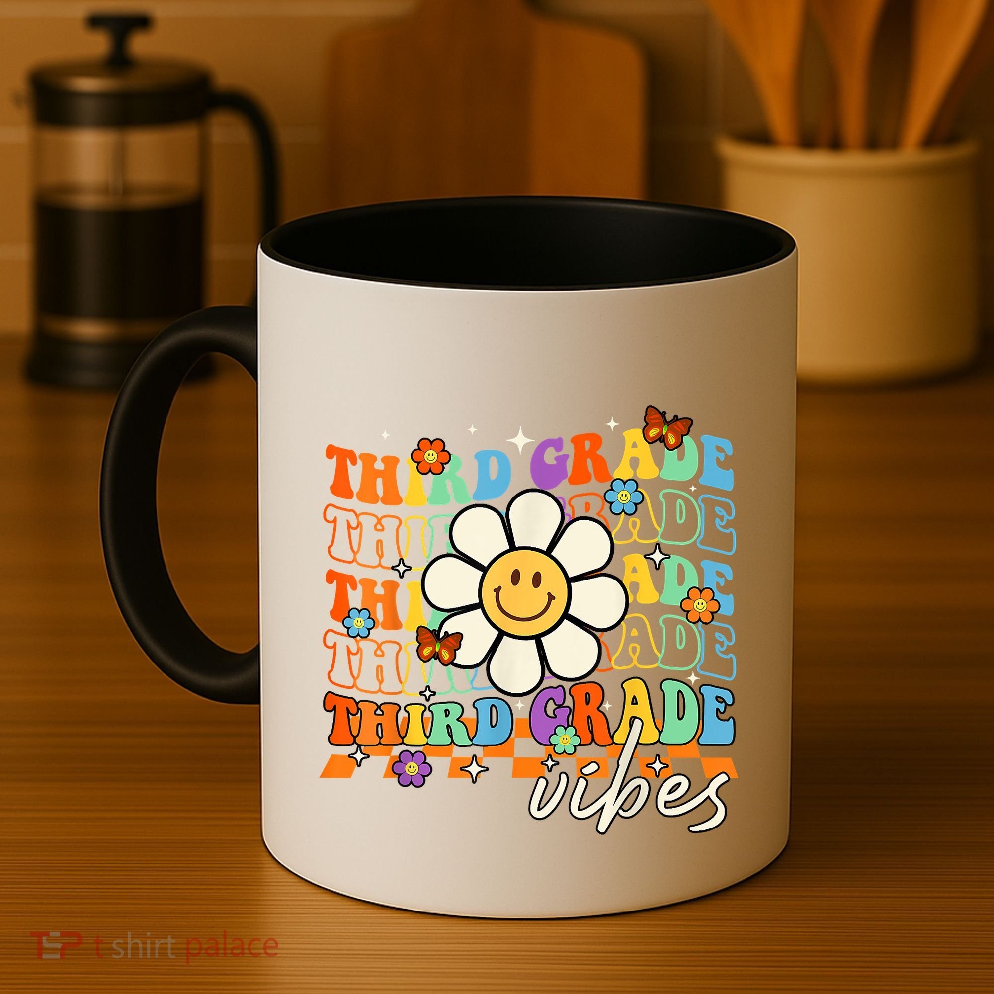 Third Grade Vibes Groovy Back To School Team 3rd Grade Coffee Mug