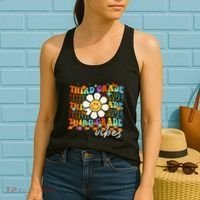 Third Grade Vibes Groovy Back To School Team 3rd Grade Women's Tank Top thumb 2