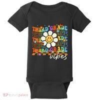 Third Grade Vibes Groovy Back To School Team 3rd Grade Baby Bodysuit thumb 0