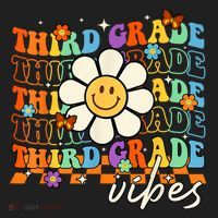 Third Grade Vibes Groovy Back To School Team 3rd Grade Hat thumb 2