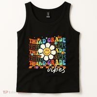 Third Grade Vibes Groovy Back To School Team 3rd Grade Tank Top thumb 2