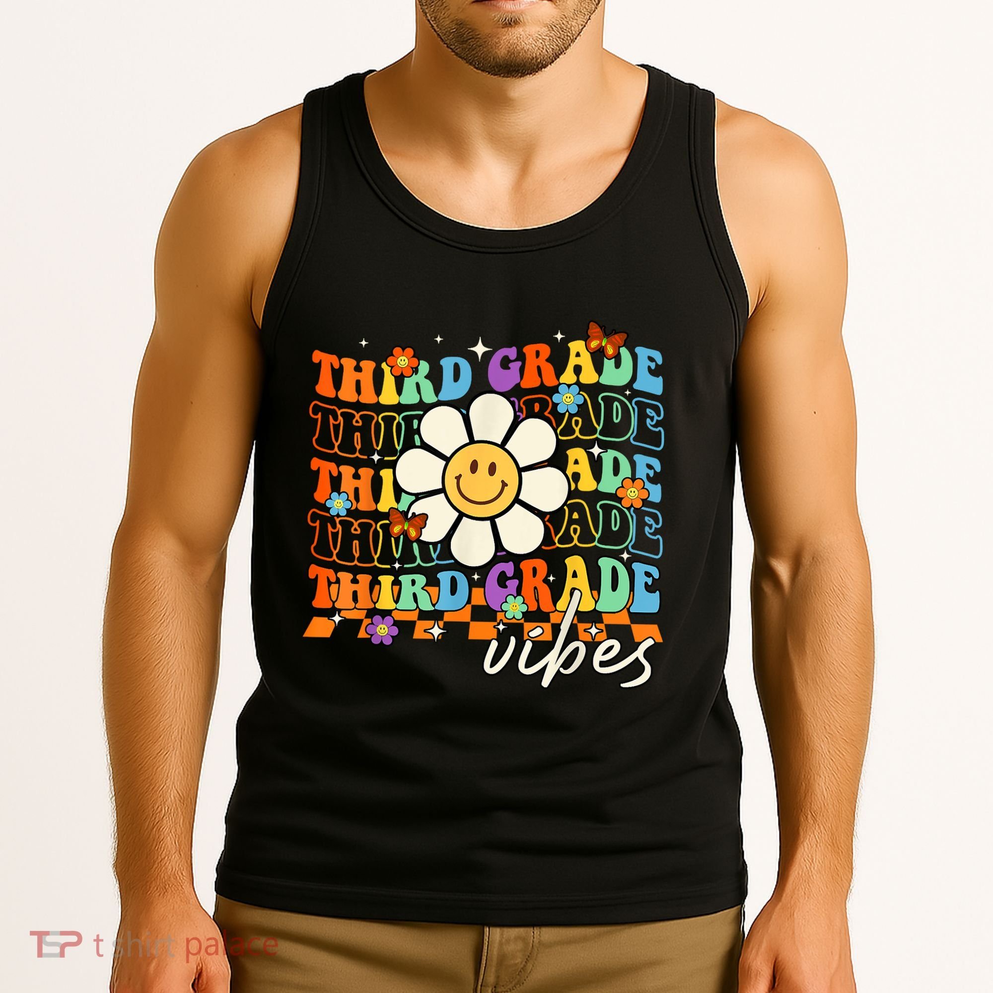 Third Grade Vibes Groovy Back To School Team 3rd Grade Tank Top