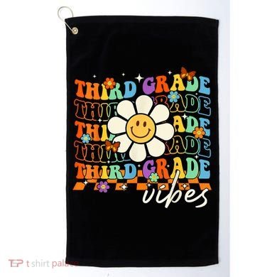 Third Grade Vibes Groovy Back To School Team 3rd Grade Golf Towel