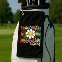 Third Grade Vibes Groovy Back To School Team 3rd Grade Golf Towel thumb 2
