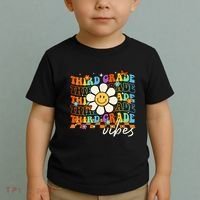 Third Grade Vibes Groovy Back To School Team 3rd Grade Toddler T-Shirt thumb 2