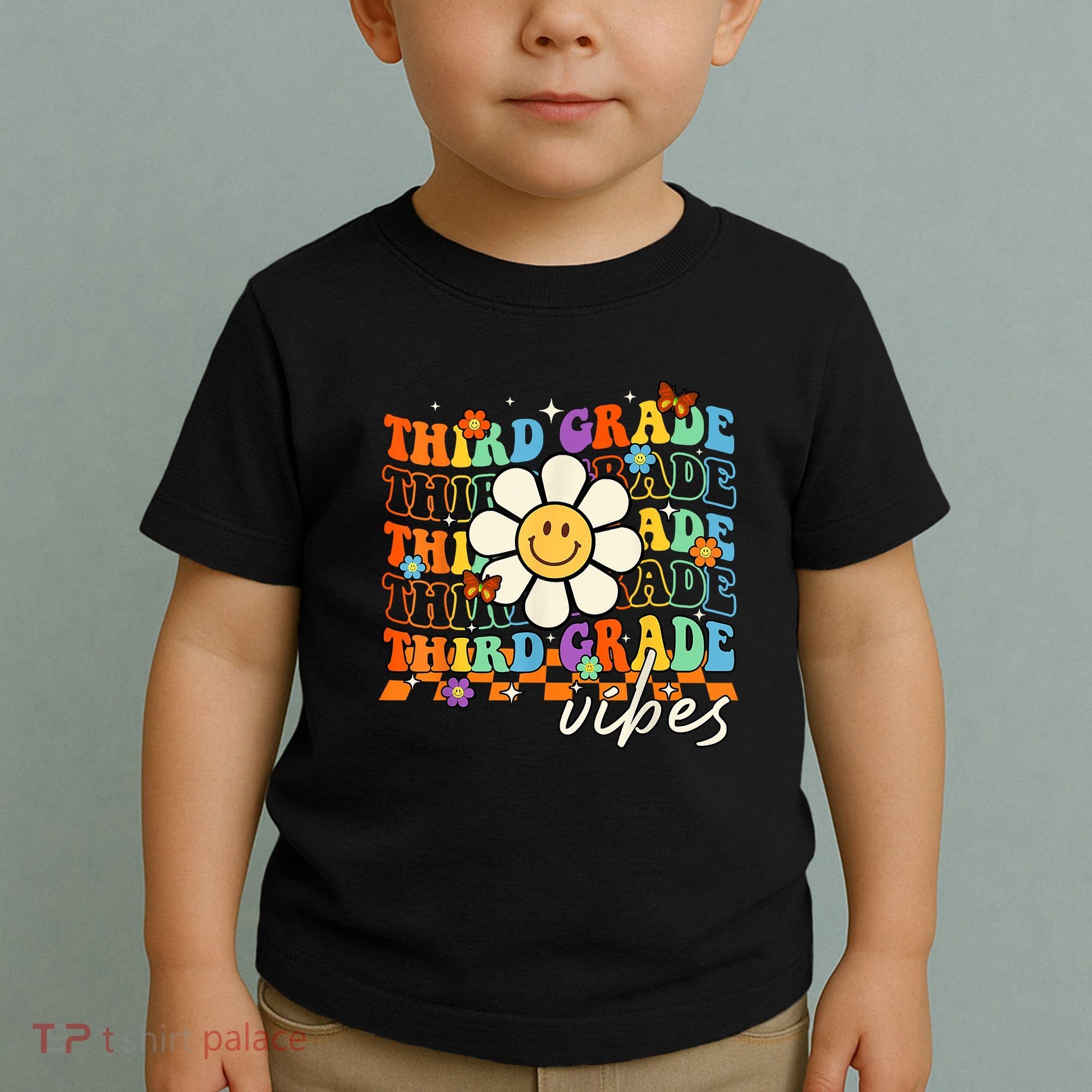 Third Grade Vibes Groovy Back To School Team 3rd Grade Toddler T-Shirt