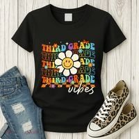 Third Grade Vibes Groovy Back To School Team 3rd Grade Women's T-Shirt thumb 3