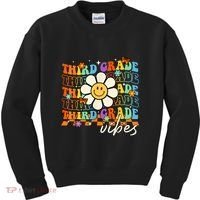 Third Grade Vibes Groovy Back To School Team 3rd Grade Kids Sweatshirt thumb 0