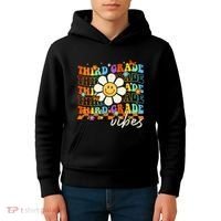 Third Grade Vibes Groovy Back To School Team 3rd Grade Kids Hoodie thumb 4