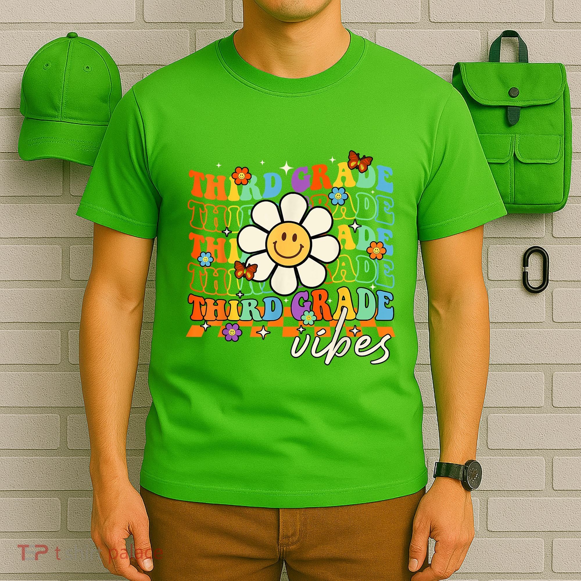 Third Grade Vibes Groovy Back To School Team 3rd Grade T-Shirt