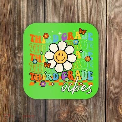 Third Grade Vibes Groovy Back To School Team 3rd Grade Coaster