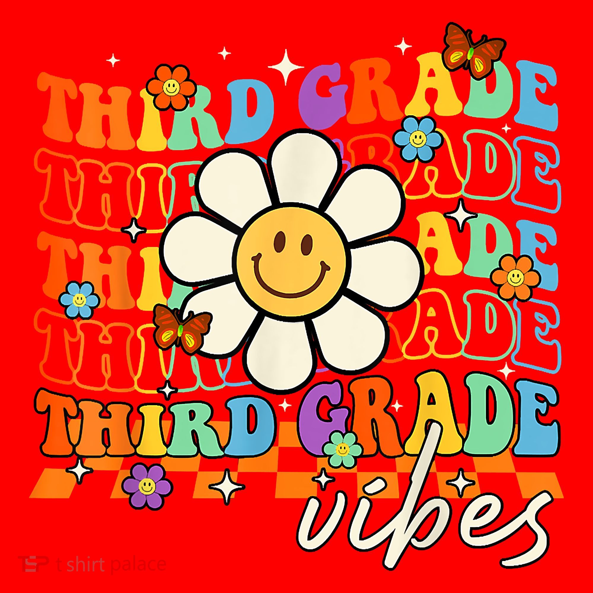 Third Grade Vibes Groovy Back To School Team 3rd Grade Santa Hat