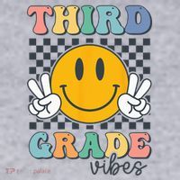 Third Grade Vibes Retro Smile Back To School 3rd Grade Team Women's Sweatshirt thumb 2