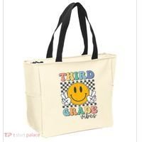 Third Grade Vibes Retro Smile Back To School 3rd Grade Team Tote Bag thumb 2
