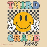 Third Grade Vibes Retro Smile Back To School 3rd Grade Team Tote Bag thumb 4