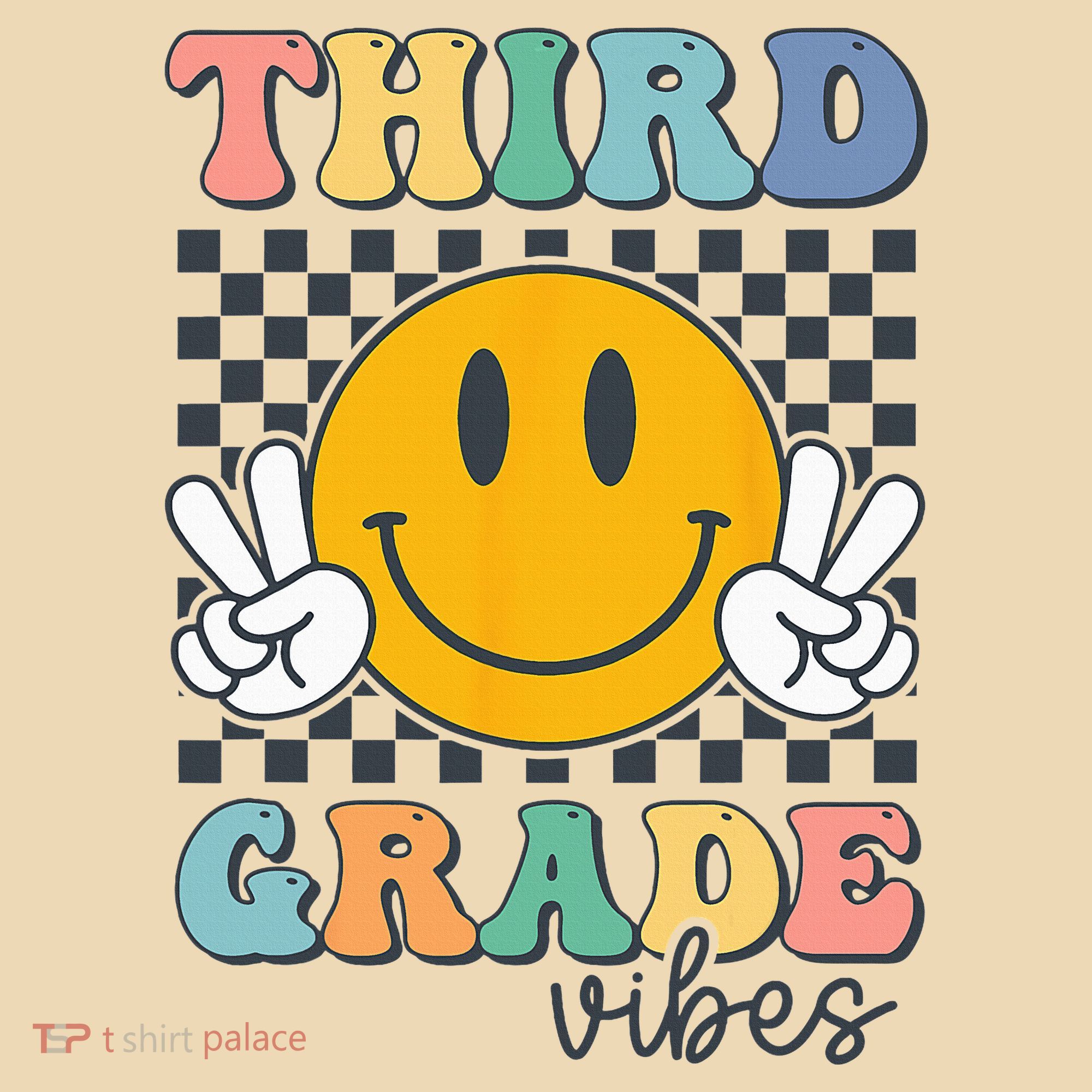 Third Grade Vibes Retro Smile Back To School 3rd Grade Team Tote Bag