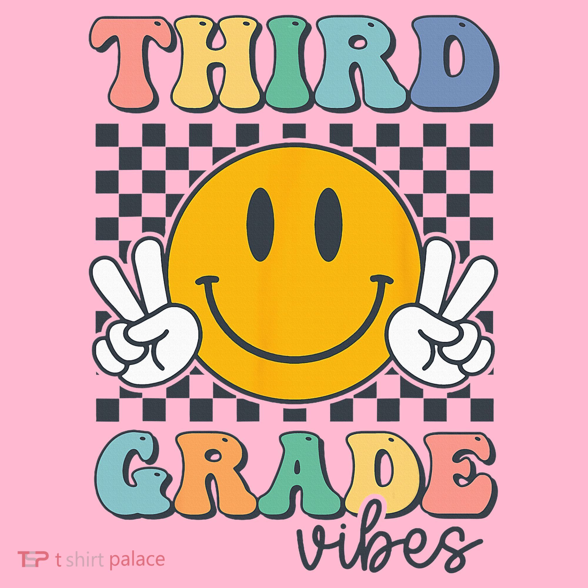 Third Grade Vibes Retro Smile Back To School 3rd Grade Team Coaster