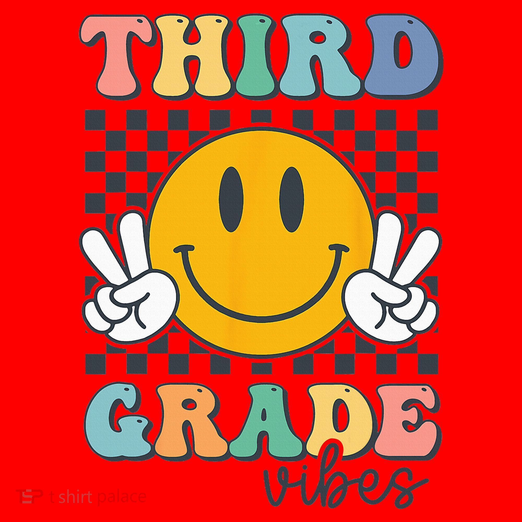 Third Grade Vibes Retro Smile Back To School 3rd Grade Team Santa Hat