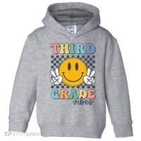 Third Grade Vibes Retro Smile Back To School 3rd Grade Team Toddler Hoodie thumb 0