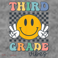 Third Grade Vibes Retro Smile Back To School 3rd Grade Team Toddler Hoodie thumb 2