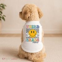 Third Grade Vibes Retro Smile Back To School 3rd Grade Team Doggie Tank thumb 2