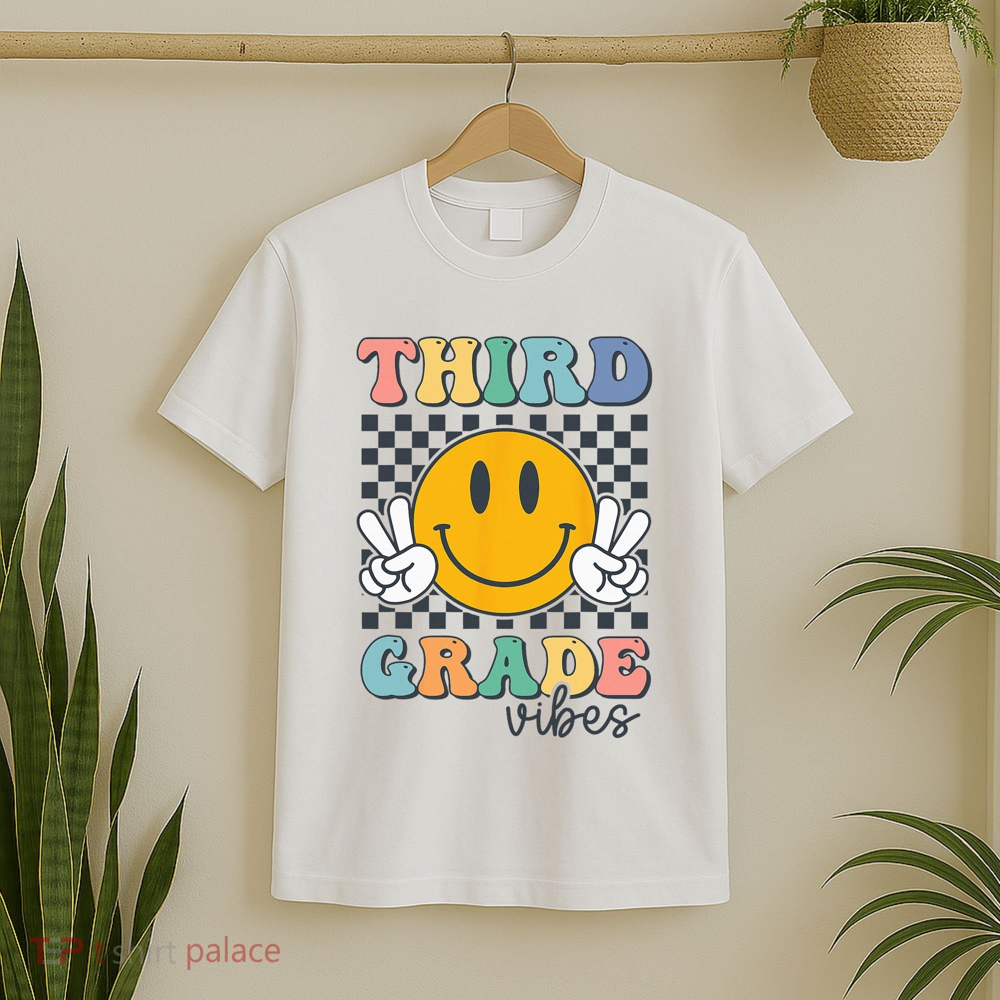 Third Grade Vibes Retro Smile Back To School 3rd Grade Team T-Shirt