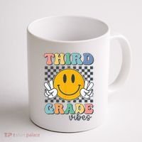 Third Grade Vibes Retro Smile Back To School 3rd Grade Team Coffee Mug thumb 1