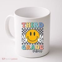 Third Grade Vibes Retro Smile Back To School 3rd Grade Team Coffee Mug thumb 0