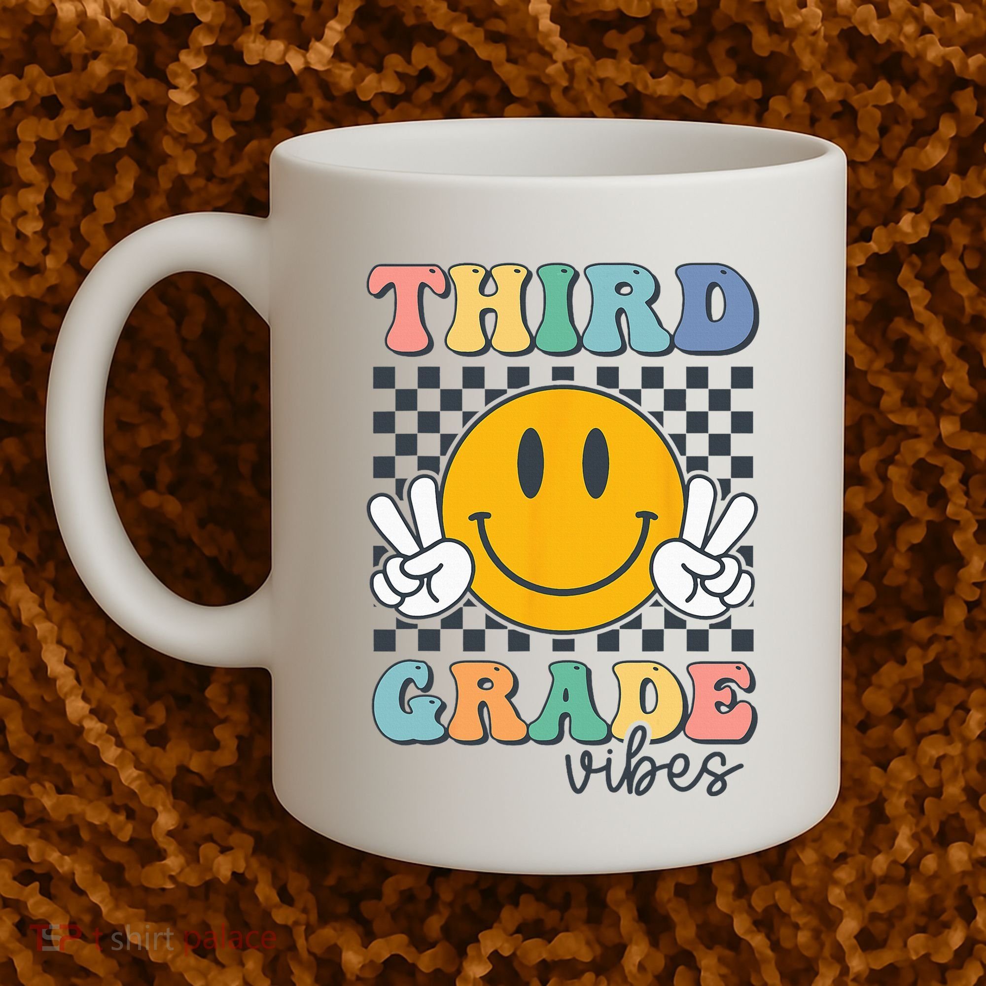 Third Grade Vibes Retro Smile Back To School 3rd Grade Team Coffee Mug