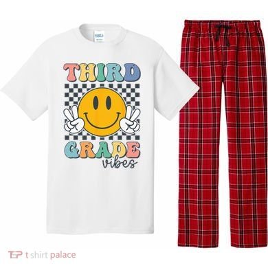 Third Grade Vibes Retro Smile Back To School 3rd Grade Team Pajama Set