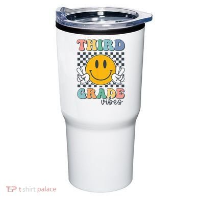 Third Grade Vibes Retro Smile Back To School 3rd Grade Team Tumbler