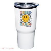 Third Grade Vibes Retro Smile Back To School 3rd Grade Team Tumbler thumb 0