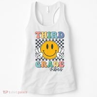 Third Grade Vibes Retro Smile Back To School 3rd Grade Team Women's Tank Top thumb 0