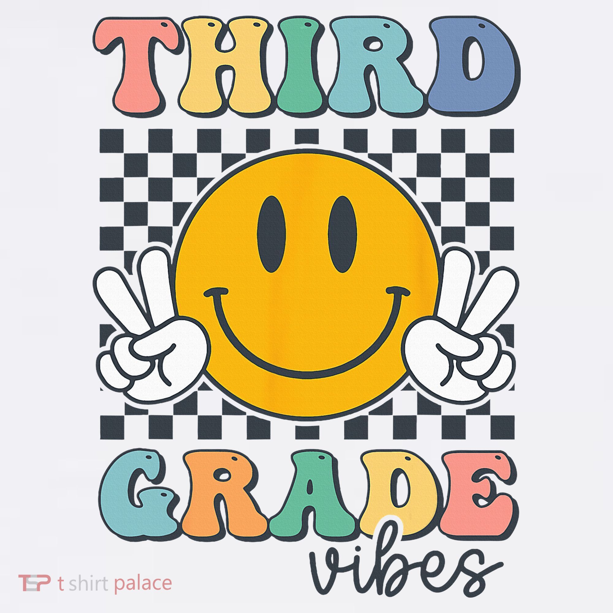Third Grade Vibes Retro Smile Back To School 3rd Grade Team Women's Tank Top