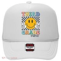 Third Grade Vibes Retro Smile Back To School 3rd Grade Team Hat thumb 0