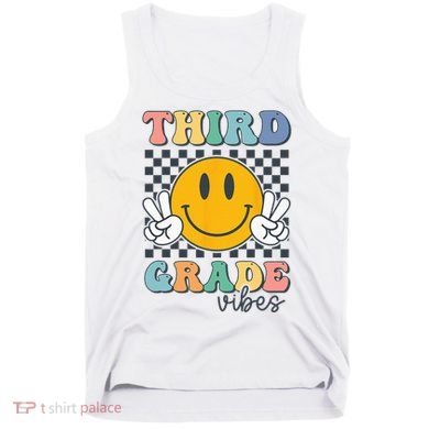 Third Grade Vibes Retro Smile Back To School 3rd Grade Team Tank Top