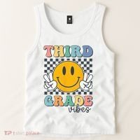 Third Grade Vibes Retro Smile Back To School 3rd Grade Team Tank Top thumb 2