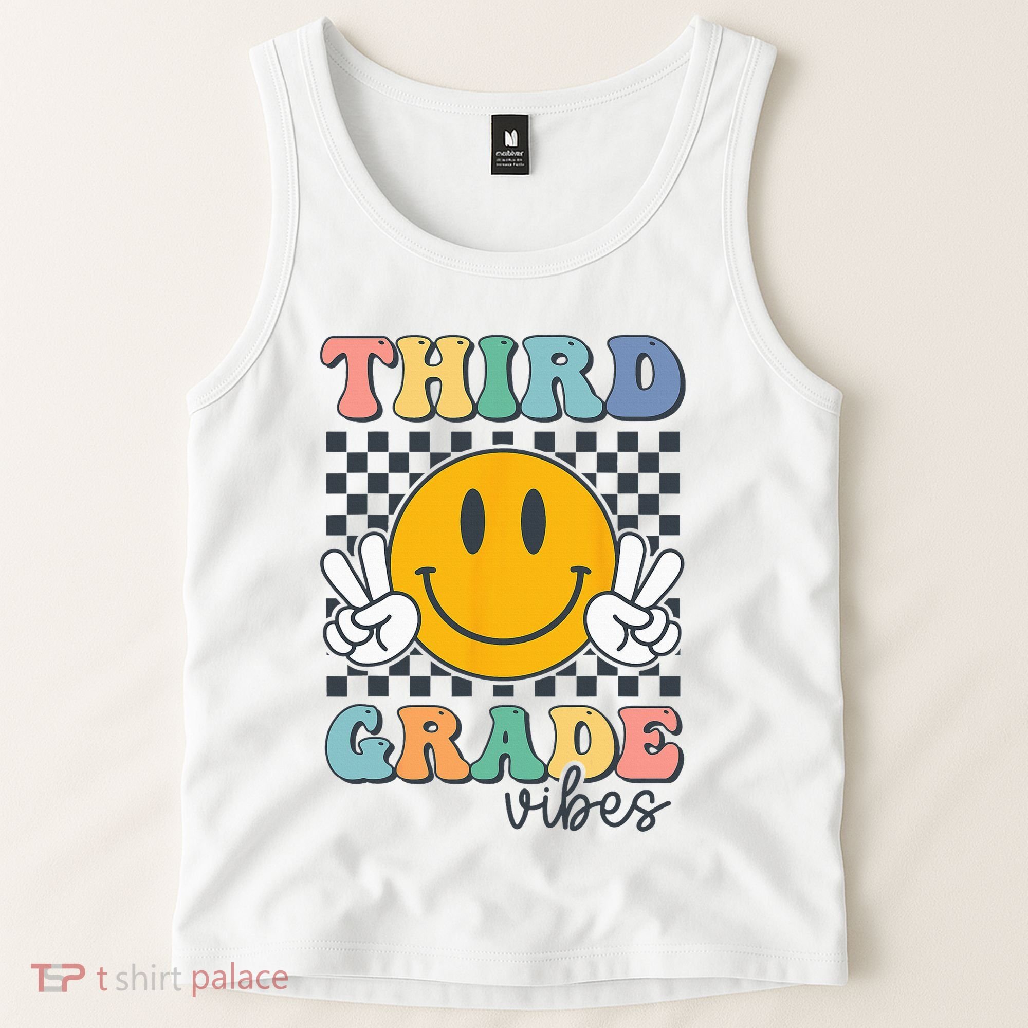 Third Grade Vibes Retro Smile Back To School 3rd Grade Team Tank Top