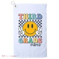 Third Grade Vibes Retro Smile Back To School 3rd Grade Team Golf Towel thumb 0