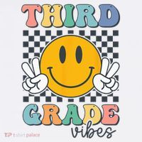 Third Grade Vibes Retro Smile Back To School 3rd Grade Team Visor thumb 3