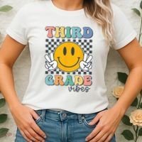Third Grade Vibes Retro Smile Back To School 3rd Grade Team Women's T-Shirt thumb 2