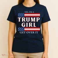 Trump Girl Vote America Flag Gift T-Shirt thumb 4