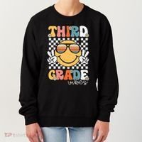 Third Grade Vibes Smile First Day Of School 3rd Grade Team Women's Sweatshirt thumb 0