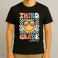 Third Grade Vibes Smile First Day Of School 3rd Grade Team T-Shirt thumb 3