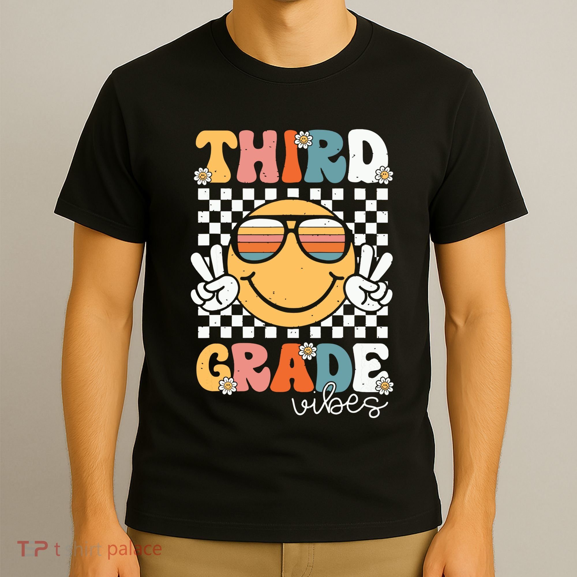 Third Grade Vibes Smile First Day Of School 3rd Grade Team T-Shirt