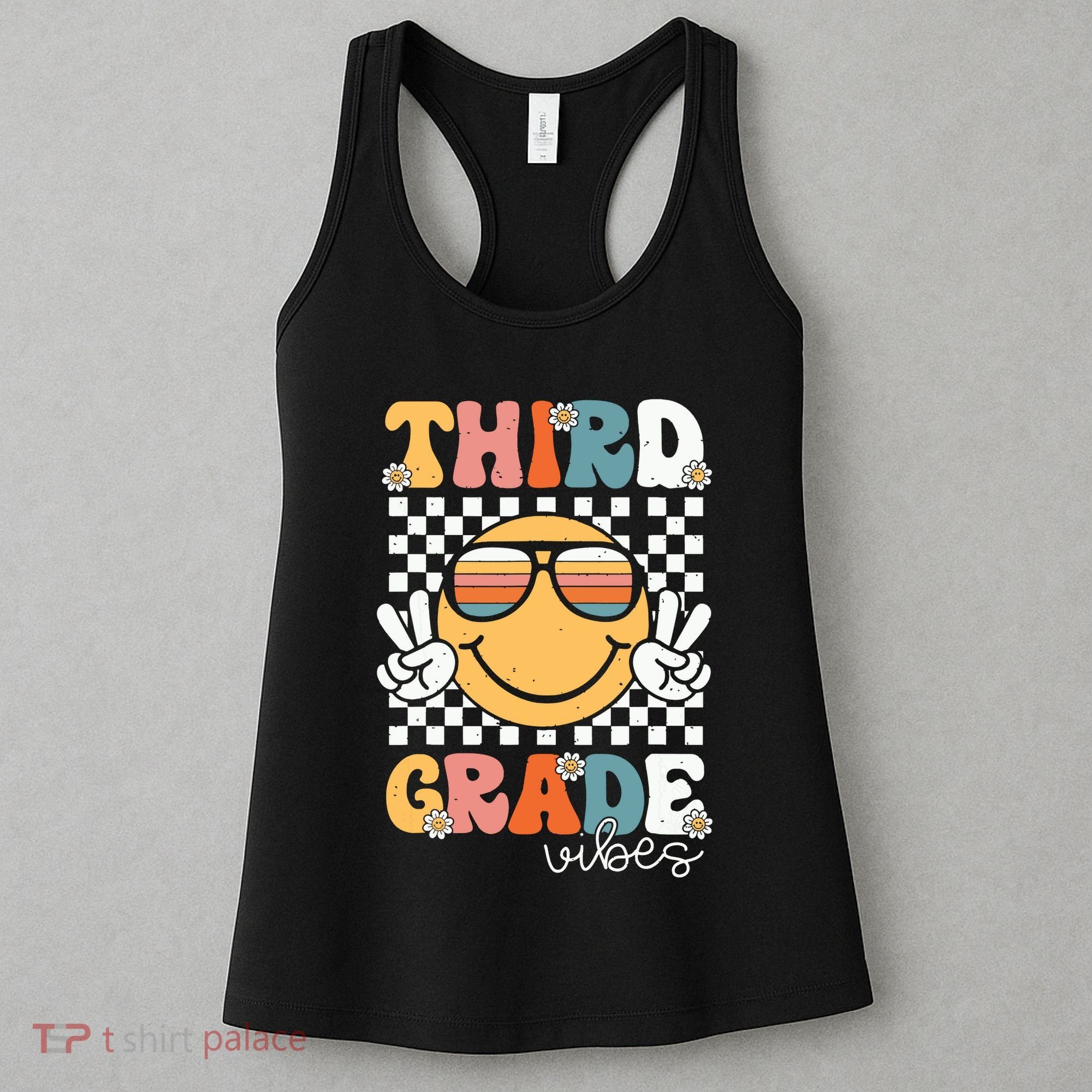 Third Grade Vibes Smile First Day Of School 3rd Grade Team Women's Tank Top