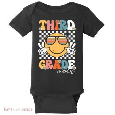 Third Grade Vibes Smile First Day Of School 3rd Grade Team Baby Bodysuit