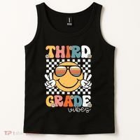 Third Grade Vibes Smile First Day Of School 3rd Grade Team Tank Top thumb 2
