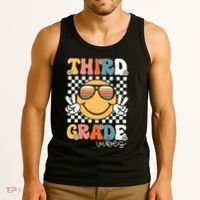 Third Grade Vibes Smile First Day Of School 3rd Grade Team Tank Top thumb 3