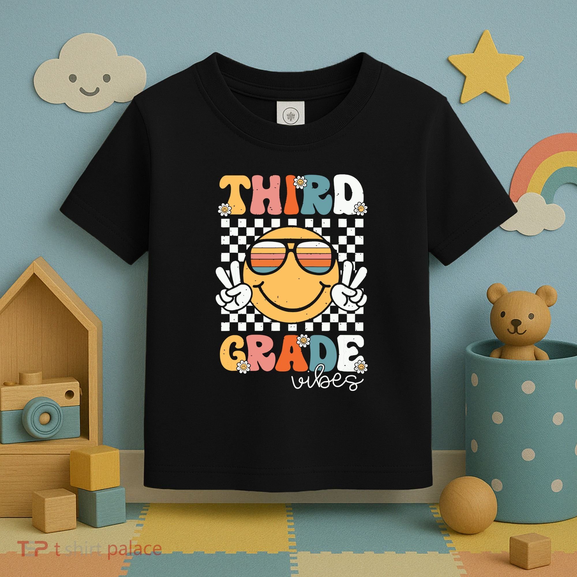 Third Grade Vibes Smile First Day Of School 3rd Grade Team Toddler T-Shirt